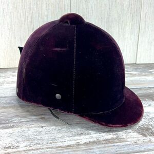 Vintage Knightsbridge Riding Hat Equestrian 6 1/2 Burgundy Royal Velvet